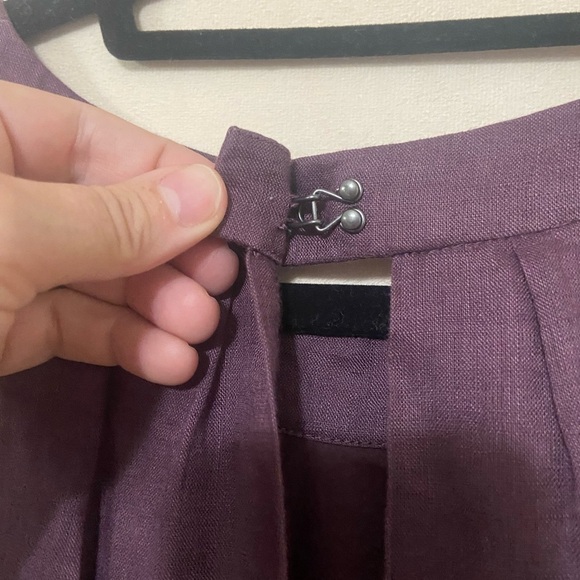 LOFT LIKE NEW deep purple 100% linen A line sheath dress with open back detail 6 - Picture 4 of 7